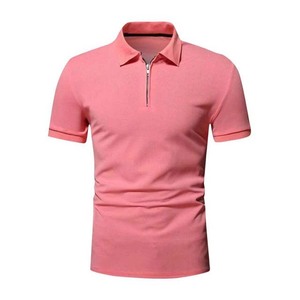 Offre Spéciale polo avec logo brodé personnalisé pour homme en coton avec fermeture éclair polo grande taille en couleur unie respirant pour l'été - Product Image 2