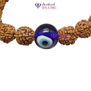 กำไลข้อมือลูกปัดละเอียด Evil Eye (Nazar Suraksha Kawach) 5 หน้า/รูปแบบ อินโดนีเซีย รูดราคาช หินธรรมชาติแท้ รับรองคุณภาพ สำหรับโหราศาสตร์ - Product Image 3