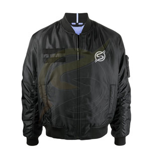 Custom Wholesale 100% Polyester Canvas Satin Bomber <b>Jacket</b> with Stand Collar Waterproof & Windproof <b>Slim</b> <b>Fit</b>-Winter Best Sale - Product Image 2