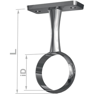 Zinc Die-Cast Chrome-Plated 11138 Center Support Ceiling Mounting 25 mm PG Furniture <b>Hardware</b> - Product Image 1