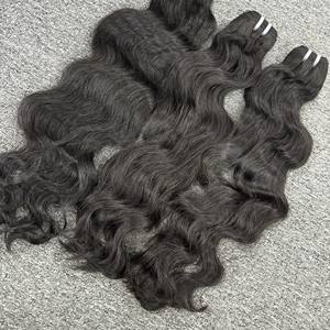 Extensiones de cabello vietnamita virgen crudo de alta calidad, máquina de ondas naturales alineadas con cutícula sin procesar, trama doble, 100 gramos por - Product Image 5