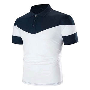 Polo de manga corta bordado de poliéster/algodón de manga corta para hombre, Polo transpirable de punto antiarrugas de talla grande para hombre - Product Image 2