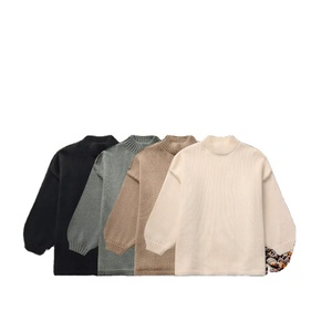 Pull en tricot fin à col simple, style automne 2024, vêtements décontractés pour femmes, vente en gros, col à nœud, logo avant et arrière, nylon/acrylique - Product Image 2