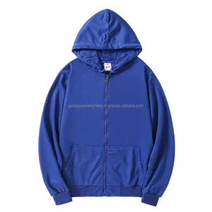 Good Quality Hoodie Custom LOGO Wholesale Full Face Zip Up Blank Rhinestone Men Sweater Jacket Coat Men's Zip Hoodie With Zipper