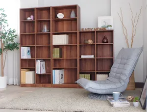 Walnut Color 8-Grid Solid-Core E1 Board Free Standing Storage Bookshelf <b>Bookcase</b> - Product Image 6