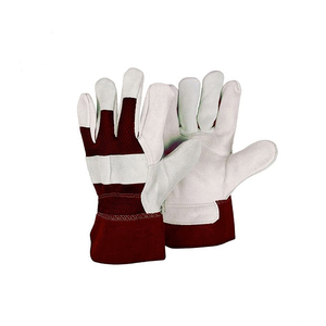 Gants de sécurité au travail en cuir de vachette fendu de haute qualité Gants de travail en caoutchouc de l'industrie canadienne des gréeurs - Product Image 4