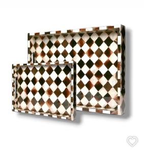 Bandejas decorativas de resina de madera de alta calidad para el hogar Hotel y cocina que sirve con asas prácticas-para plato de celebración de cumpleaños - Product Image 2