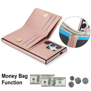 Étui portefeuille en cuir PU premium avec protection RFID et support anneau pour Samsung S25 Ultra, antichoc et vision multi-angle - Product Image 4