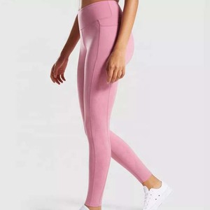 Fabricante de ropa activa profesional Venta caliente Fitness Cintura alta Ropa de mujer Leggings de yoga 100% Algodón con bolsillo lateral - Product Image 2