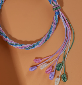 Handmade Waterproof Bracelet. Gifts for Her. <b>Rainbow</b> Braided Bracelet *CUSTOMIZABLE* - Product Image 3