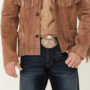 OEM <b>Men's</b> Suede Leather <b>Jacket</b>-Vintage Style Waterproof Winter Coat with Front Logo Option - Product Image 4