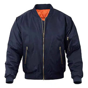Blouson aviateur en satin personnalisé OEM pour hommes en coton et polyester de haute qualité avec deux poches latérales pour l'hiver - Product Image 5