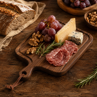 Schneidebrett aus Natürlichem Sapele-Holz Serviertablett mit Aufhängeloch für Brot, Käse, Obst und Partys