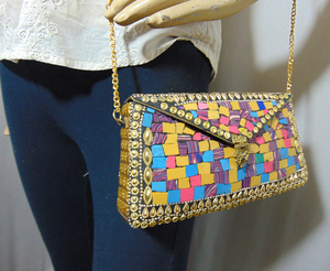 Trendy <b>Clutch</b> Purses Latest Collection Antique Metal Mosaic <b>Clutch</b> Bag Women Fancy Hand Bags for Party <b>Wedding</b> - Product Image 5