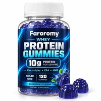 Gummies protéinés au myrtille sans sucre, complément alimentaire, 10g de protéines par portion, 120 unités, forme d'ours