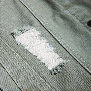 Hombres de moda Casual Hip Pop Streetwear Plus Size Invierno a prueba de viento Patchwork Botón Denim Bomber Jacket - Product Image 5