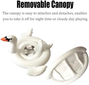 Summer Hot Baby Pool <b>Float</b> with Canopy Pink Flamingo <b>Inflatable</b> Swim Ring Seat for Infant Toddler 6 to 48 Months Outdoor Water - Product Image 3