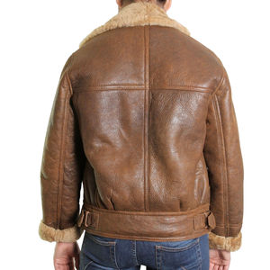 Chaqueta de motorista de cuero de vaca genuino para mujer de alta calidad con chaqueta con forro de cuello de piel de oveja - Product Image 4