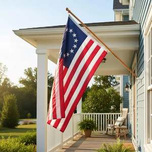 Betsy Ross 2x3 Feet Embroidered 13 Star American Flag Heavy Duty Outdoor Colonies Banner for 250th Anniversary Fiberglass - Product Image 1