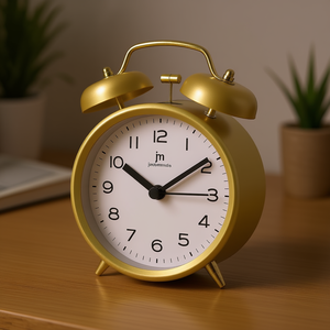 Lowell <b>Desk</b> & Table Alarm Clock JA 7111G Gold Finish with Stylish Design - Product Image 3