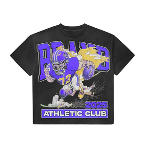 Vente en gros T-shirts streetwear T-shirt graphique surdimensionné en coton lourd avec logo personnalisé pour hommes et femmes Fournisseur OEM Usine - Product Image 2