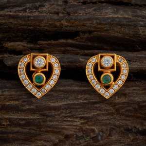Pendientes de Diamante Corte Princesa en Forma de Corazón en Oro Rosa y Amarillo - Joyería Vintage de Oro de 14k - Product Image 1