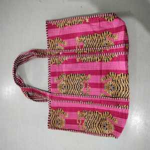 Magnifique sac de week-end de luxe fait main imprimé feuilles, en coton matelassé, grande capacité, durable, prix de gros - Product Image 6