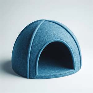 Cama de cueva para gatos versátil, accesorio para mascotas de fieltro de lana suave y cómodo con patrón de rayas, gran valor, dinero - Product Image 5