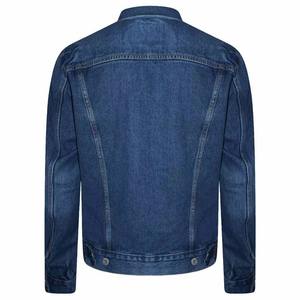 Twill Impex Custom Classic Dark Blue Men Denim Jacket Slim Fit <b>Jean</b> Trucker Style with Button Closure Oem Orders - Product Image 2