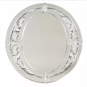 Espejo de pared redondo moderno de metal plateado para decoración del hogar espejo montado en la pared elegante para sala de estar dormitorio Baño - Product Image 5