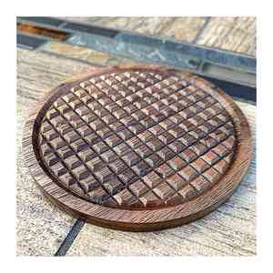 Nuevo aspecto con precio razonable Artesanía Placa Posavasos Madera de nogal Diseño personalizado Fabricante y exportador con calidad superior - Product Image 1
