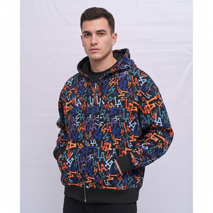 Vente en gros Pull à capuche surdimensionné en polaire épais imperméable à l'eau avec épaules tombantes Impression par sublimation 100% coton avec fermeture éclair - Product Image 1