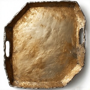 Bandeja de aluminio moderna Twilight Ember, manijas escultóricas de forma angular de lujo, acabado mate, forma pesada para interiores Premium - Product Image 5