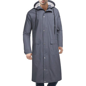 Hot Selling Custom Solid Pattern Waterproof Windproof <b>Men's</b> Rain <b>Coat</b> Outdoor <b>Hood</b> Plus Size Zipper Winter Print Design - Product Image 3