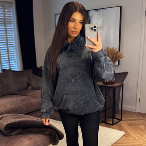 Sudadera Corta Personalizada de Felpa Francesa para Mujer, Manga Larga, Transpirable, Ajustada, Informal, Estilo Urbano, Top para Dama - Product Image 1