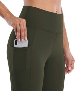 กางเกงโยคะผู้หญิงเอวสูงมีกระเป๋าเลกกิ้งผ้าฟลีซให้ความอบอุ่นมีซับใน - Product Image 4