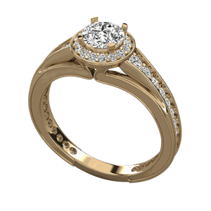 Anillo de Compromiso con Halo de Diamantes en Corte Redondo - Product Image 2