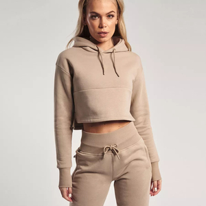 เซ็ตชุดวอร์ม2ชิ้นสำหรับผู้หญิงชุดออกกำลังกายชุดวอร์มสำหรับเล่นกีฬาฤดูหนาวออกแบบโลโก้ได้ตามต้องการ - Product Image 5