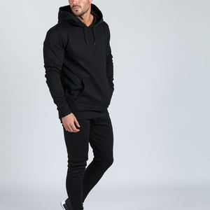 Conjunto de Sudadera con capucha de hombre de invierno negro sólido con logotipo personalizado último diseño sudadera de gran tamaño 3D impreso gráfico bordado Technics ODM - Product Image 5