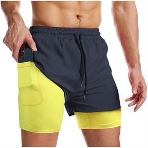 Short de course de gymnastique à compression de 7 pouces à séchage rapide pour hommes avec poches à fermeture éclair vêtements de sport personnalisés à motif solide - Product Image 1