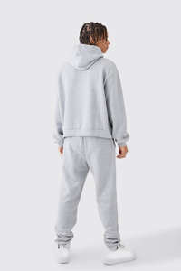 Ensemble de survêtement unisexe noir d'hiver 2025, élégant, XXL/XL, surdimensionné, confortable, 100% coton, avec poche kangourou, sweat-shirt à capuche et pantalon de jogging imprimé - Product Image 5