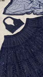 ชุดเลเฮนกาอินเดียที่สวยงามที่สุด ประดับด้วยเลื่อมและงานปักดิ้น  คอลเลคชั่นชุดเลเฮนกาโชลีสำหรับงานแต่งงานและงานเทศกาล - Product Image 6