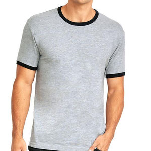 Ringer Tee - Tri-blend T Shirts Ringers Cotton Heavyweight Oversized Blank Ringer Custom Wholesale Ribbed Ringer T Shirt - Product Image 2