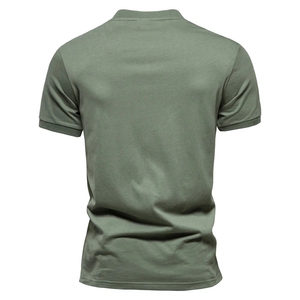 2024 <b>Men's</b> Summer Casual <b>T</b> <b>Shirts</b> Breathable Short Sleeves <b>V</b>-<b>neck</b> Cotton Bamboo Fiber 220g Canvas Blank Design - Product Image 4