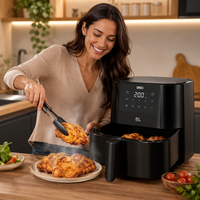 Friteuse à air visuelle 8L grande capacité avec boîtier en plastique et écran tactile LCD, four électrique pour la cuisine domestique