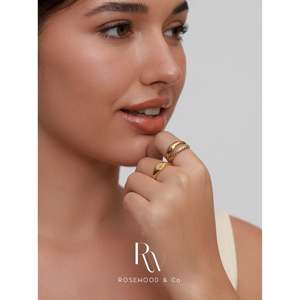 Anello con sigillo a raggi di sole placcato oro 18K, anti-ossidazione, con fascia dorata casual e design a margherita - Product Image 5