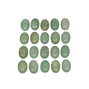 5ชิ้นหินอะเวนจูรีนสีเขียวธรรมชาติ36.65CTS ทรงรี Cabochon 14x12มม. ทำจากห้องแล็บสร้างเครื่องประดับควอตซ์ - Product Image 3