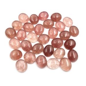 อัญมณีทรงวงรีทรงผลึกสีสตรอเบอร์รี่สีชมพูและสีแดง15ชิ้น11.5*13.5-11*14มม. 103กะรัตสำหรับทำเครื่องประดับที่ผ่านการอบด้วยความร้อน - Product Image 2