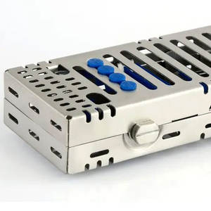 Vente chaude Double Decker Dentaire Autoclave Plateau Manuel Instrument Chirurgical Stérilisation Cassette En Acier Inoxydable - Product Image 5