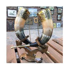 Cuerno para Beber Hecho a Mano de Primera Calidad, con Soporte de Cuero Genuino, Diseño Moderno, Venta al por Mayor - Product Image 3